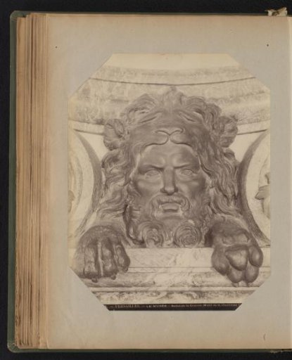 Head of Hercules with lion's skin in bronze above a marble mantelpiece