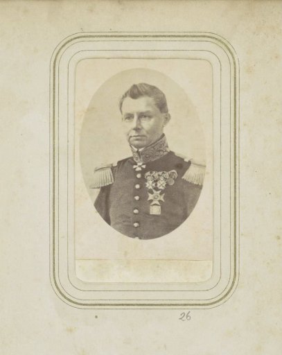 Photographic reproduction of a print of a man in military costume