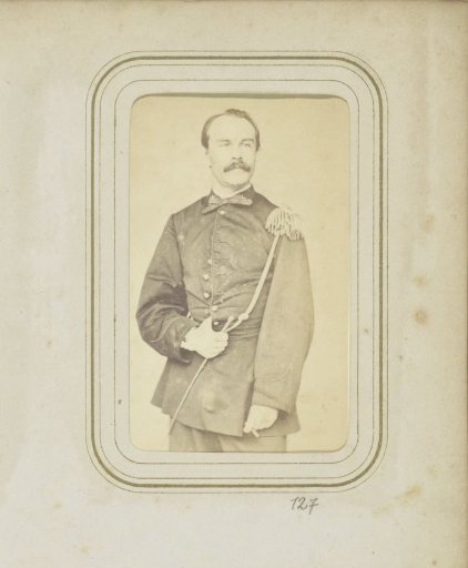 Portrait of Henrij Perié in military costume with a cigar