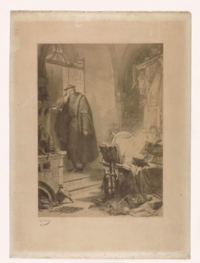 Reproduction of a drawing by A. v. Kreling: scene from Goethe's Faust