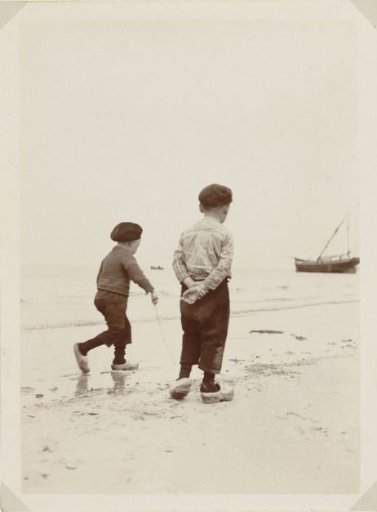 Two boys on the beach at Scheveningen