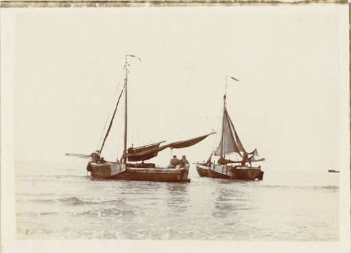 Two fishing boats on the coast near Scheveningen