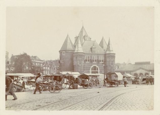 Market stalls at the Sint Antonieswaag on the Nieuwmarkt