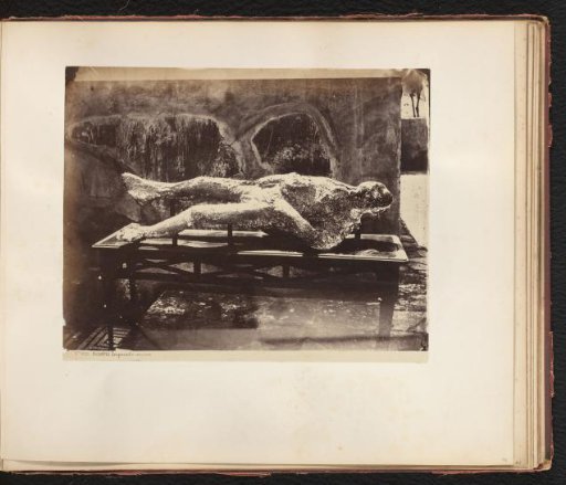 Plaster cast of a victim of the volcanic eruption in Pompeii