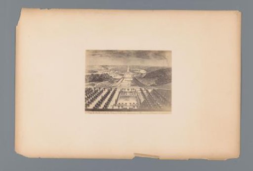 Photographic reproduction of a design for a view of the garden and park of the Château of Meudon