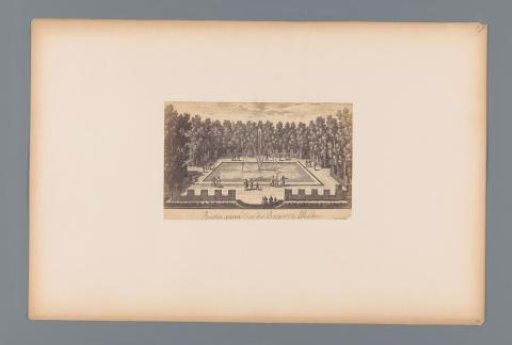 Photographic reproduction of a design for a square pond in the garden of the Château of Meudon