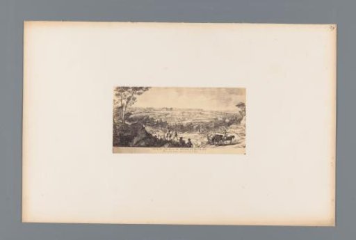 Photographic reproduction of a design for a view of the Château de Meudon, seen from a hill