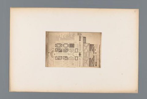 Photographic reproduction of a plan of the gardens of the castle of Belle-Vue in Meudon