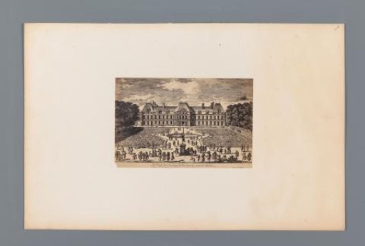 Photographic reproduction of a design for a view of the Château of Meudon, seen from the garden