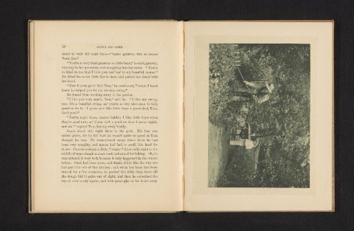 Boy and a man working in a garden