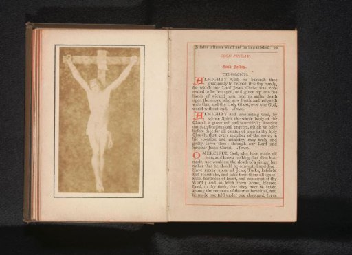 Photographic reproduction of a painting depicting Christ on the cross