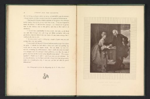 Photographic reproduction of a print after a painting of Grisette and possibly Lawrence Sterne by Gilbert Stuart Newton