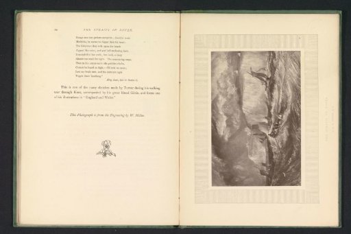 Photographic reproduction of a print after a painting of boats in the Strait of Calais by Joseph Mallord William Turner