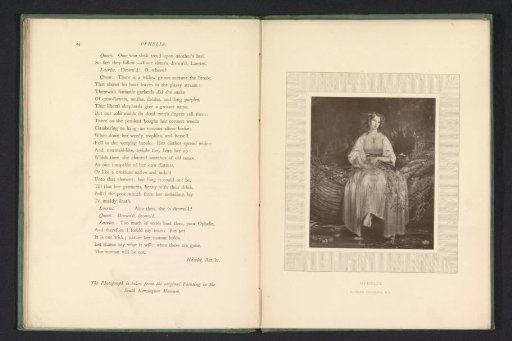 Photographic reproduction of a painting of Ophelia by Richard Redgrave