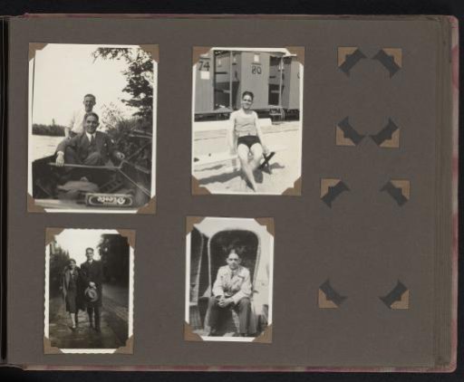 Four portraits of an acquaintance of Herman Besselaar and Berti Hoppe, two of which with other persons