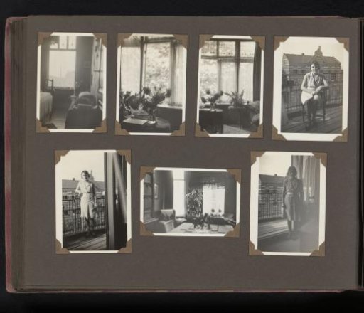 Four interiors of a living room and three portraits of an acquaintance of Herman Besselaar and Berti Hoppe