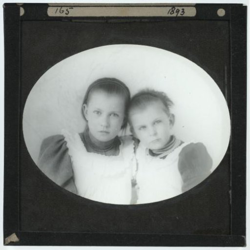 Portrait of two unknown girls, including possibly Johanna Kessler