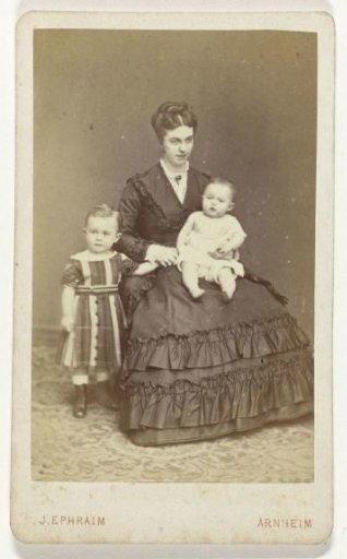 Portrait of a mother with two children