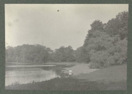 Child by the water on the estate De Pauw in Wassenaar