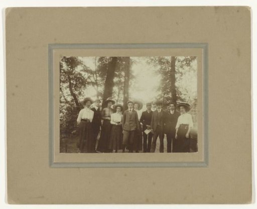 Group Portrait of Young Men and Women in the Woods