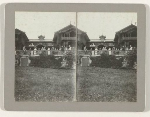 Portrait of the Kessler family on the veranda of a Norwegian chalet