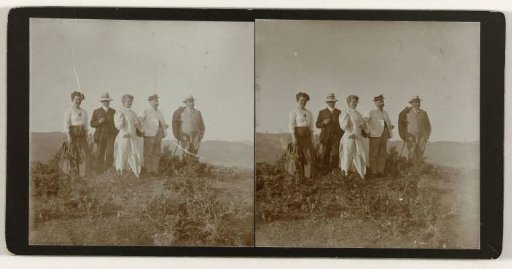Group portrait in a mountainous landscape