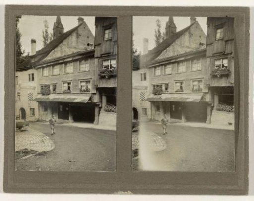 Street view with a walking boy