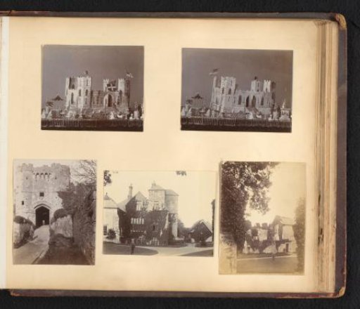 Boy with various buildings and a toy castle