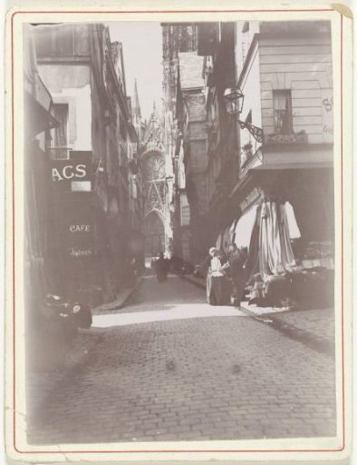 Rue de l'Épicerie, with the Cathedral of Rouen in the distance