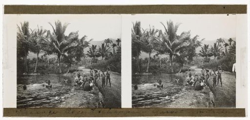 Swimming people in Garut on Java