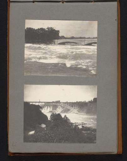 View of the Bridge to Goat Island and the Former Honeymoon Bridge at Niagara Falls