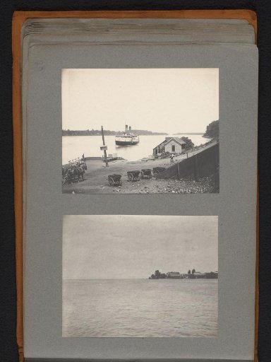 View of a Steamboat Launching and a Seaview near the Niagara Falls