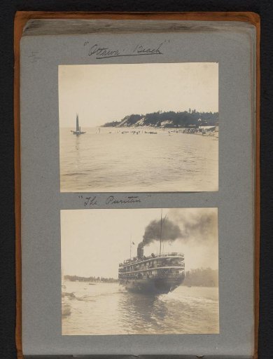 View of a Lake near Ottawa Beach and Steamship "The Puritan" Launching