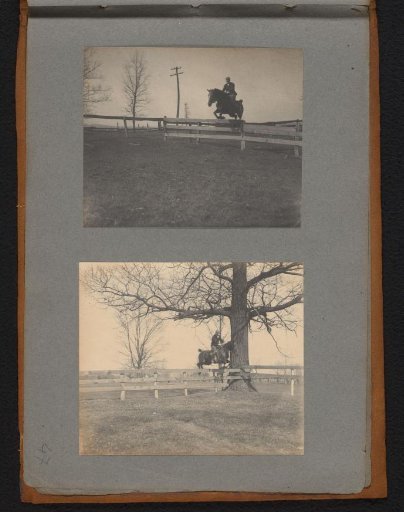 Man on horse jumping over a fence