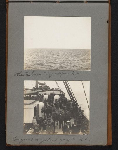 View of the Atlantic Ocean and Emigrants on the Deck of the Steamship "The Zeeland", En Route to the United States of America
