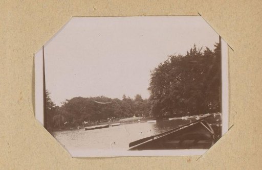Rowing boats on a lake in the Bois de Boulogne