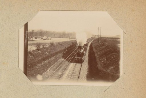 Steam train seen from above