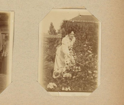 Woman with flowers in a garden