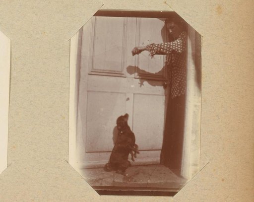 Woman in a Doorway with a Dog