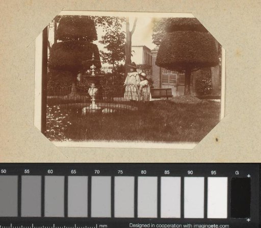 Two girls in a garden