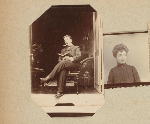Portrait of a young man with a pipe and book