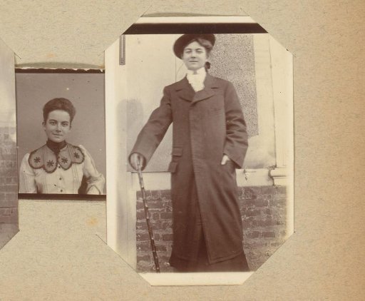 Portrait of a woman with a walking stick