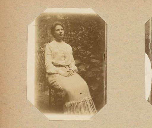 Portrait of a woman in a garden