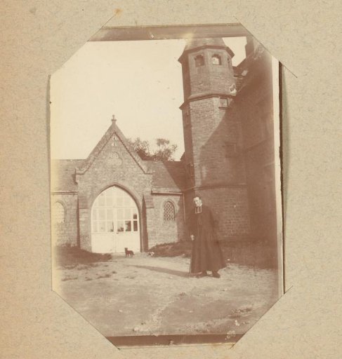 Cleric before a monastery