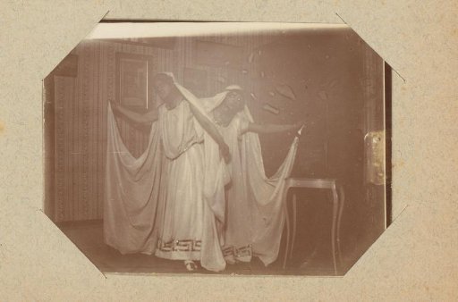 Portrait of two women in costume