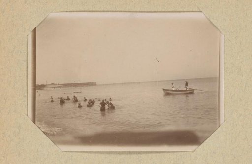 Swimming people in the sea
