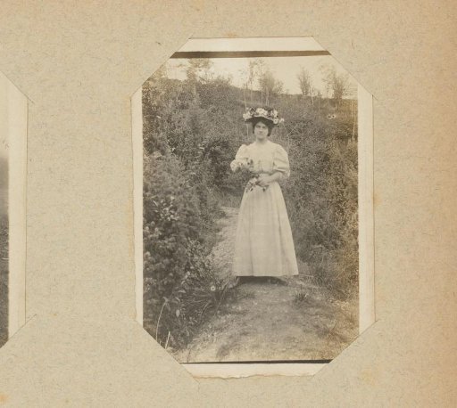 Portrait of a woman in a garden
