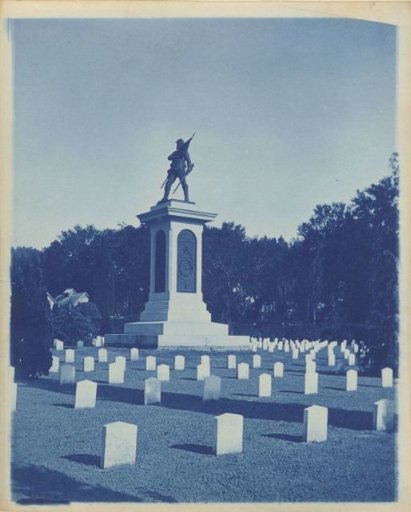 Cemetery and monument, probably from the American Civil War