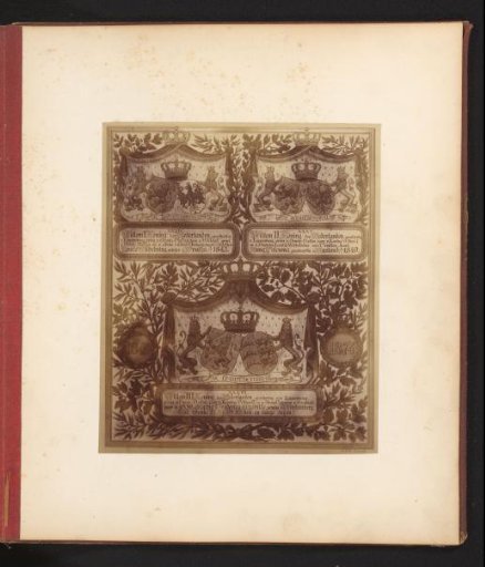 Photographic reproduction of a drawing of a genealogical tree, from King William I to King William III
