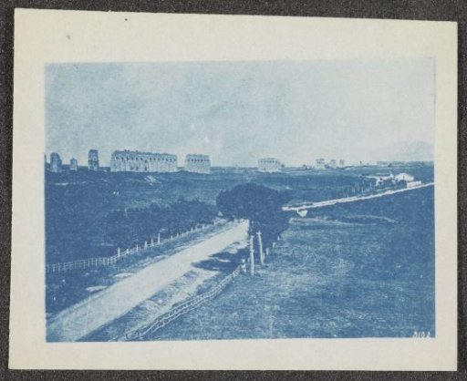 Photographic reproduction of a photograph of the Via Appia and the aqueduct of Claudius near Rome